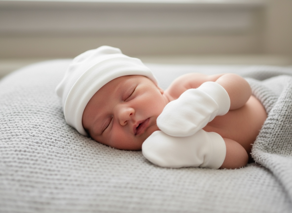Baby hat and mitten set