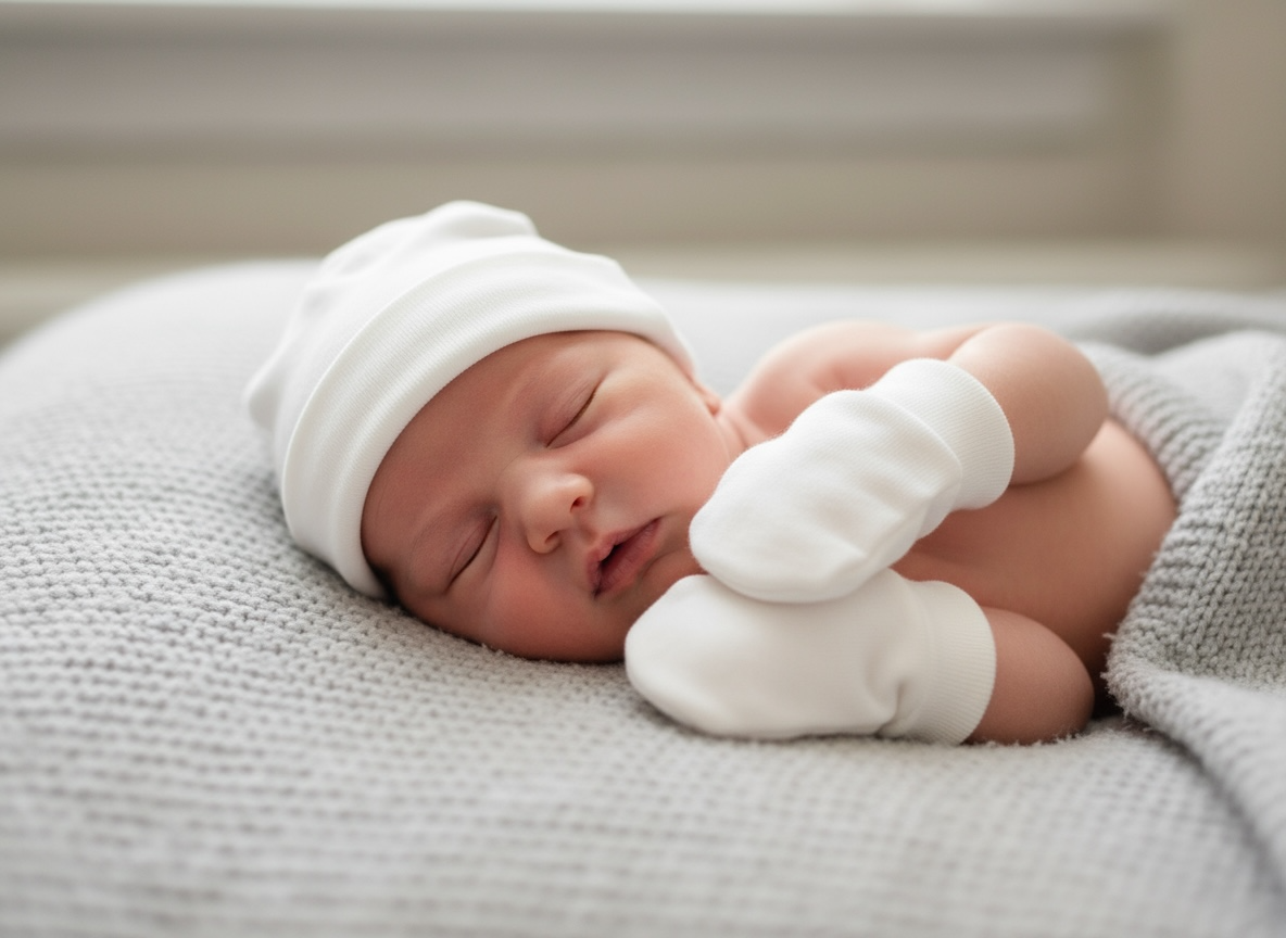Baby hat and mitten set