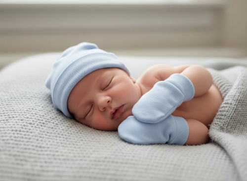 Baby hat and mitten set
